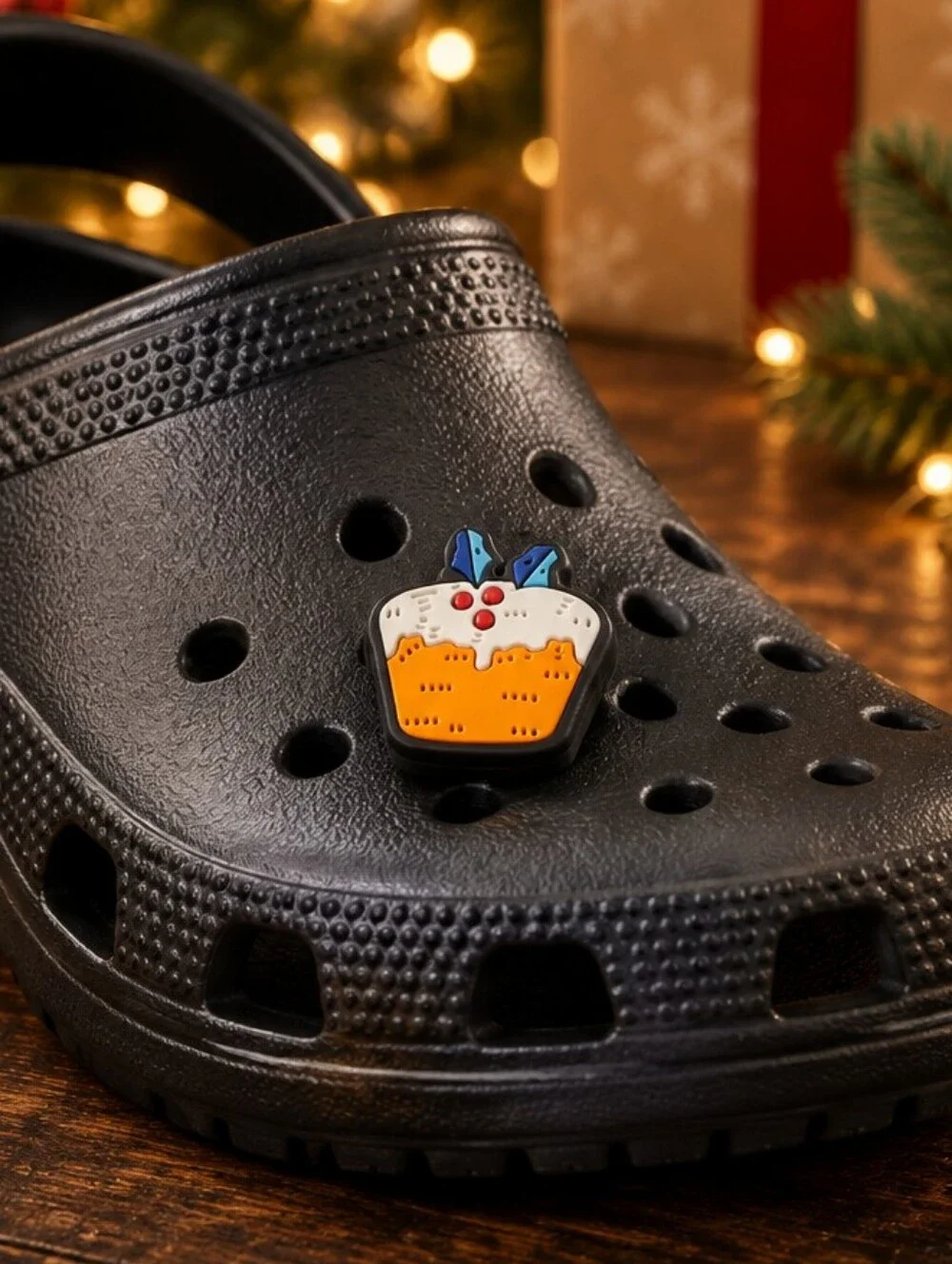 Christmas Fruitcake Croc Shoe Charm Holiday Cake Pudding Dessert Jibbitz Style